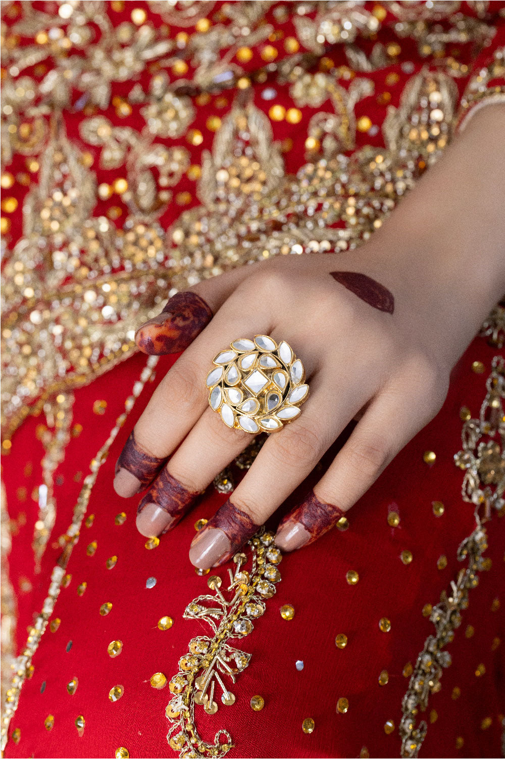 Swirl Farshi Kundan Ring