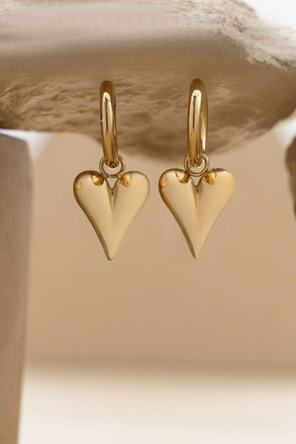 Chic Heart Huggie Hoop Earrings