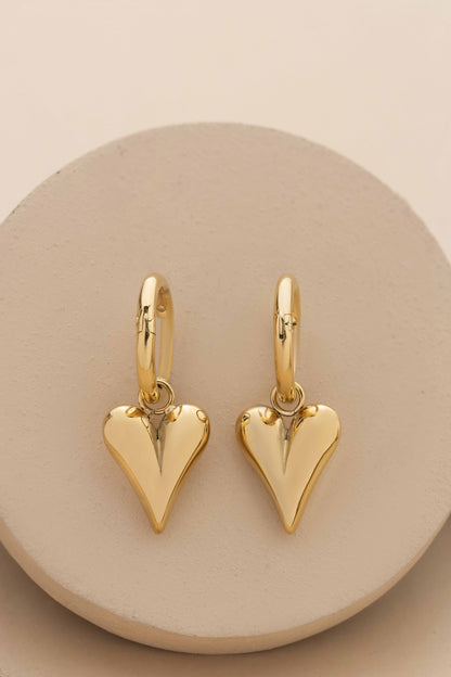 Chic Heart Huggie Hoop Earrings