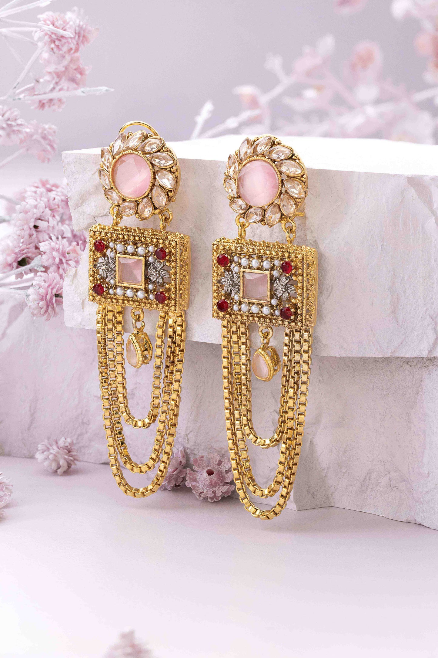 Panacea Pink Stone Earrings