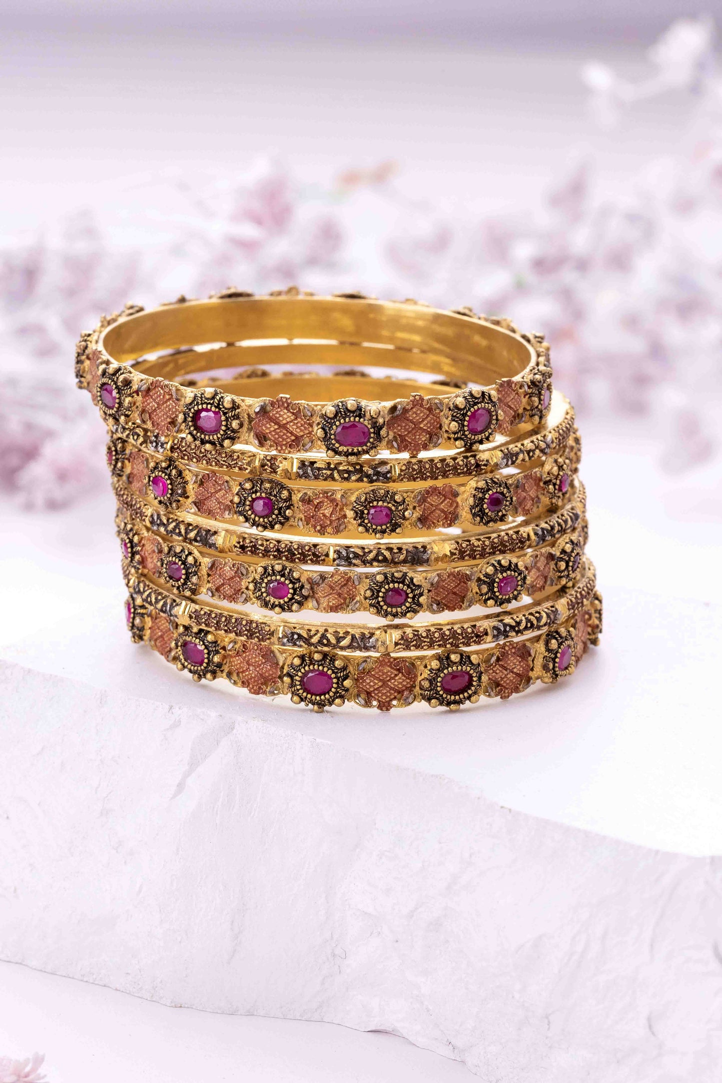 Glamour Matt Gold Bangles