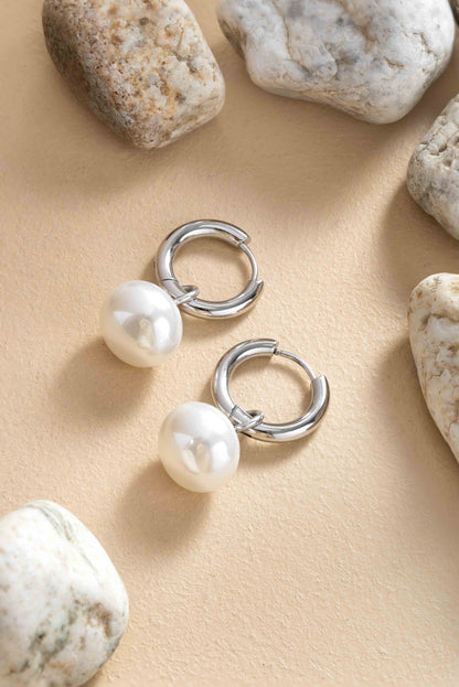 Bauble Pearl Earrings - Silver