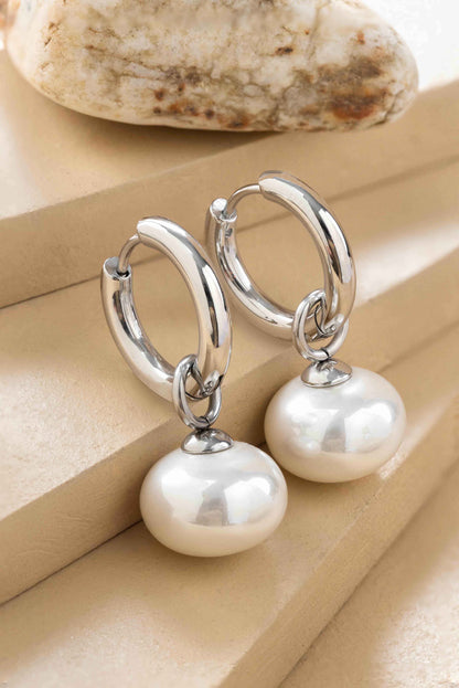 Bauble Pearl Earrings - Silver